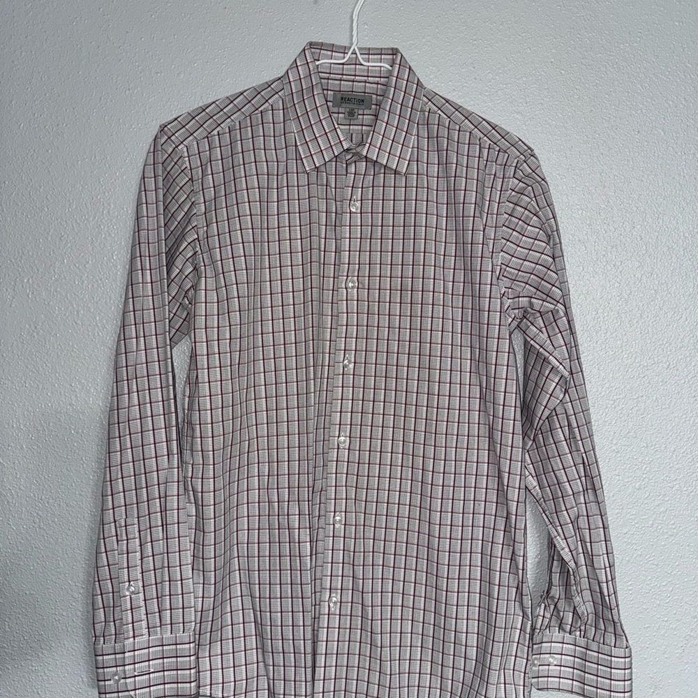 Kenneth Cole Men's Plaid Button Down Shirt - Black and White